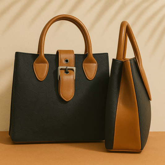 Eval ShadowLeaf – Embossed Black & Camel